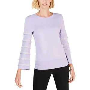 Alfani WOMENS METALLIC FRINGE PULLOVER SWEATER